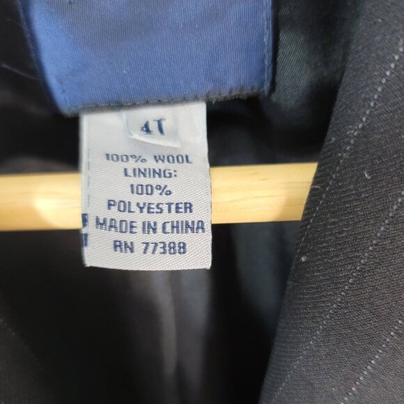 J. Crew Pinstripe Blazer Blue Size 4 Tall Notch 3-Button Single Super 120s Wool - Picture 9 of 10